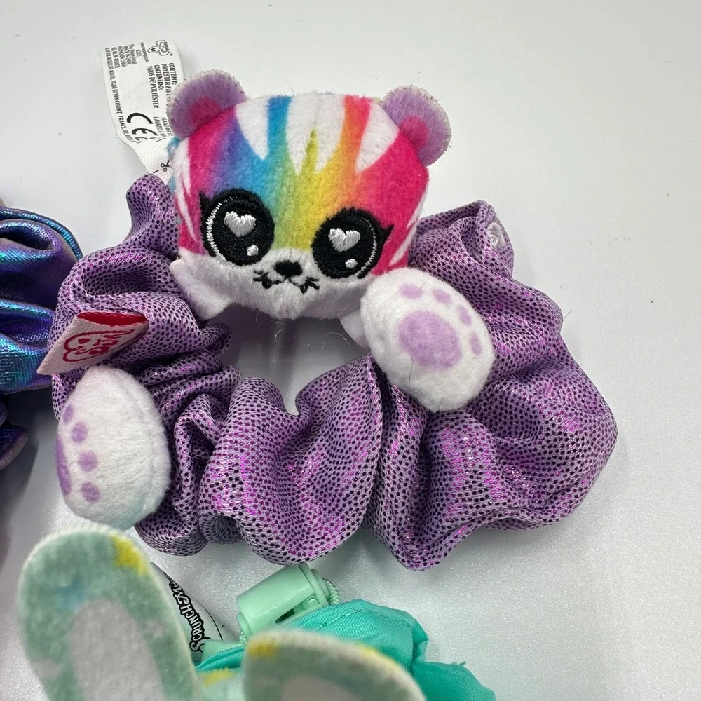 Moose Toys Scrunchems Hair Scrunchies Kids OS Multicolor Excellent Plush Lot 6pc
